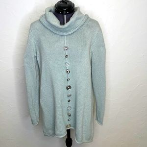 Soft Surroundings Nordic Nights Blue/Gray Metallic Silver Sweater